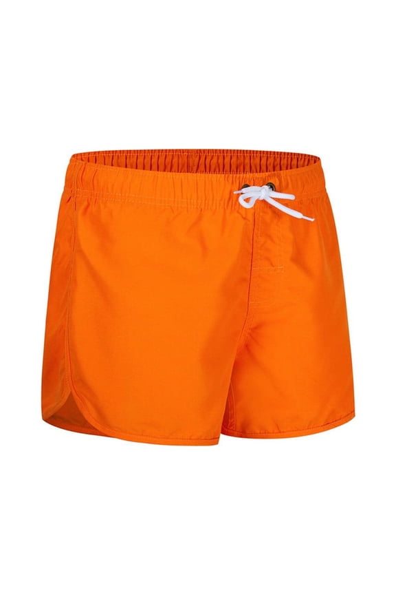 Men's Athletic Beach Shorts Straight Leg Pockets Elastic Waist Casual Sport Swim Trunks Summer Pants Orange XL Gifts for Father