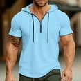 thumbnail image 1 of Ceisia Men's Athletic Short Sleeve Zip Up Hoodie Casual Workout Gym Top Lightweight Breathable Moisture Wicking Training Performance Sport Tee Gifts for Father, 1 of 4