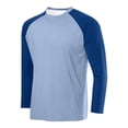 thumbnail image 1 of Ceisia Men's Basic Solid Long Sleeve Raglan Baseball Tee Mesh Fabric Breathable Crewneck Athletic Sport Training Top Quick Dry Comfortable Gifts for Father, 1 of 2