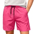 thumbnail image 1 of Ceisia Men's Beach Shorts with Inner Mesh Liner Elastic Drawstring Waist Solid Color Quick-Dry Casual Sports Pants Pink Gifts for Father L, 1 of 9