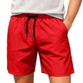 thumbnail image 1 of Ceisia Men's Beach Shorts with Inner Mesh Liner Elastic Drawstring Waist Solid Color Quick-Dry Casual Sports Pants Red Gifts for Father 1X, 1 of 9