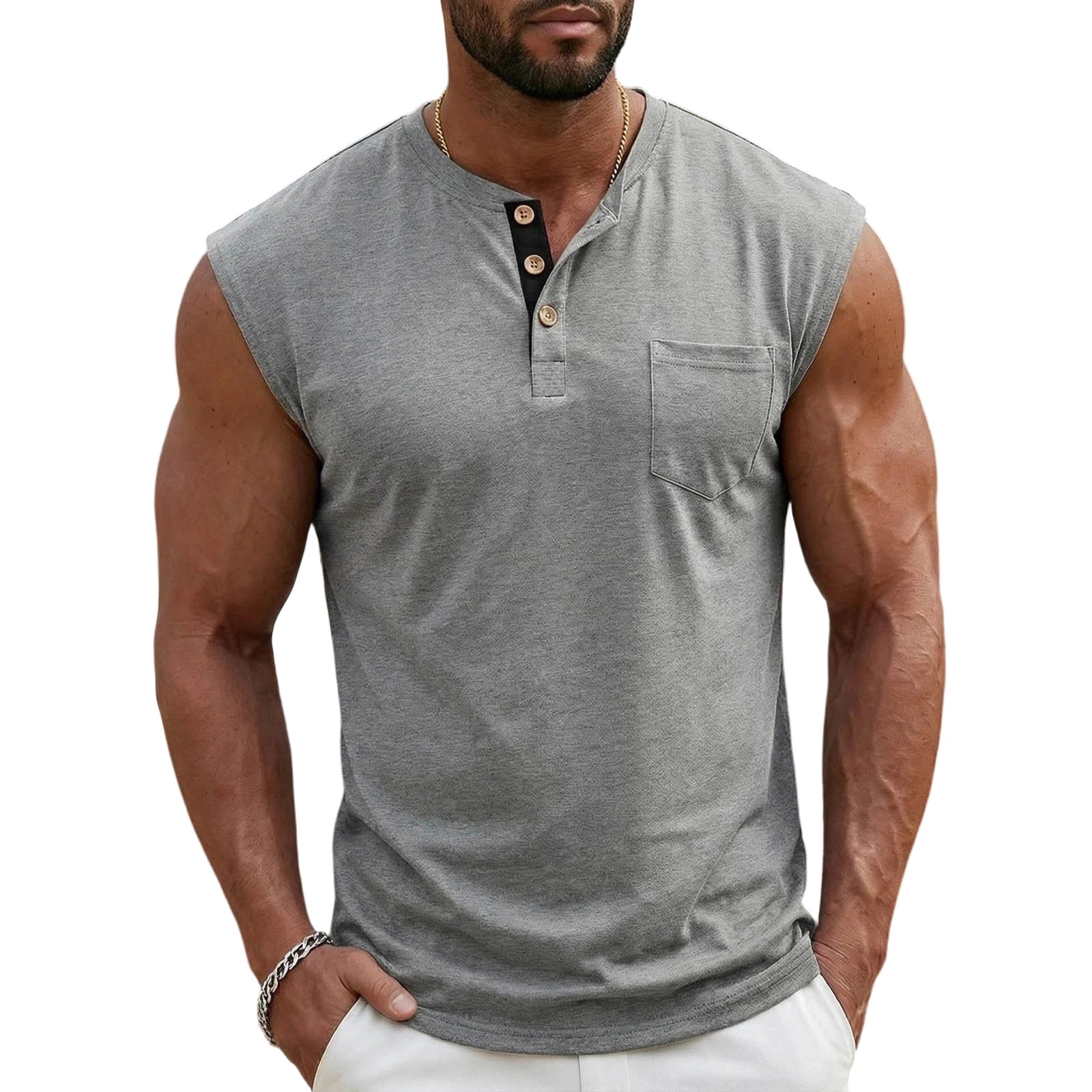 Ceisia Men s Big Tall Henley Neck Sleeveless Tank Top Button Placket ceisia-men-s-big-tall-henley-neck-sleeveless-tank-top-button-placket