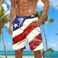 thumbnail image 1 of Ceisia Men's Big & Tall Independence Day Print Drawstring Elastic Waist Beach Shorts with Pockets Quick Dry Lightweight Casual American Flag Swim Trunks Summer Bottoms Blue XXXL Gifts for Father, 1 of 5