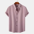 thumbnail image 1 of Ceisia Men's Big & Tall Linen Blend Short Sleeve Hawaiian Shirt Camp Collar Casual Summer Button Down Top Pink XXXL Gifts for Father, 1 of 9
