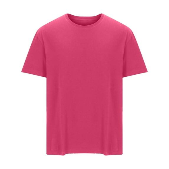 Ceisia Men's Big & Tall Loose Short Sleeve Crewneck T-Shirt Soft Cotton Casual Summer Tee Top Hot Pink XXXXL Gifts for Father