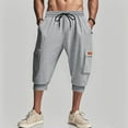thumbnail image 1 of Ceisia Men's Big & Tall Mid Rise Drawstring Pocket Solid Color Jogger Outdoor Shorts 7 Inch Inseam Casual Summer Sport Beach Bottoms Gray XXXL Gifts for Father, 1 of 7
