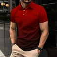 thumbnail image 1 of Ceisia Men's Big & Tall Solid Short Sleeve Polo Shirt Cotton Jersey Classic Casual Summer Golf Button Down Top Red XXXL Gifts for Father, 1 of 6