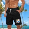 thumbnail image 1 of Ceisia Men's Big & Tall Tropical Beach Print Board Shorts Quick Dry Beach Swim Trunks Summer Vacation Hawaiian Surf Pants Black XXXL Gifts for Father, 1 of 5