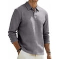 thumbnail image 1 of Ceisia Men's Breathable Linen Blend Long Sleeve Polo Shirts, Relaxed Fit Casual Collared Shirts for Daily Wear Gifts, 1 of 9