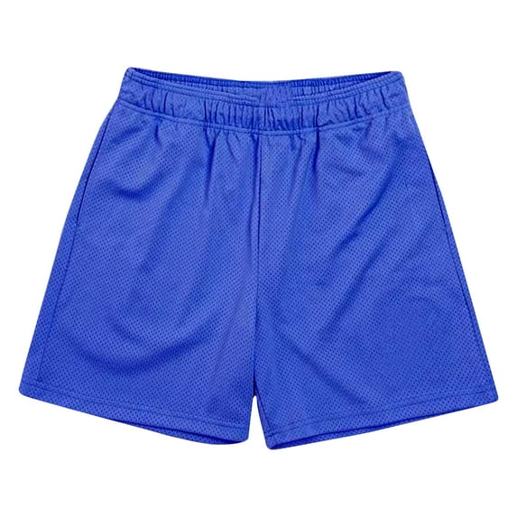 Ceisia Men's Breathable Mesh Gym Shorts Side Pockets Drawstring Elastic Waist 5 Inch Athletic Bottoms Blue XL Gifts for Father
