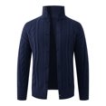 Ceisia Men's Cable Knit Stand Collar Button‑Down Knitted Cardigan ...