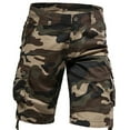 thumbnail image 1 of Ceisia Men's Camouflage Print Cargo Shorts Mid Waist with Multiple Pockets Five Quarter Casual Work Pants Gifts for Father Multicolor L, 1 of 6