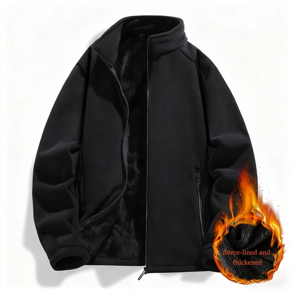 Ceisia Men's Casual Flip Collar Zipper Jacket with Pockets Oversized Contrast Hood Gift Outerwear