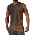thumbnail image 1 of Ceisia Men's Casual Sleeveless Tank Top Gradient Print Round Neck Breathable Gym Vest Brown Gifts for Father 1X, 1 of 5