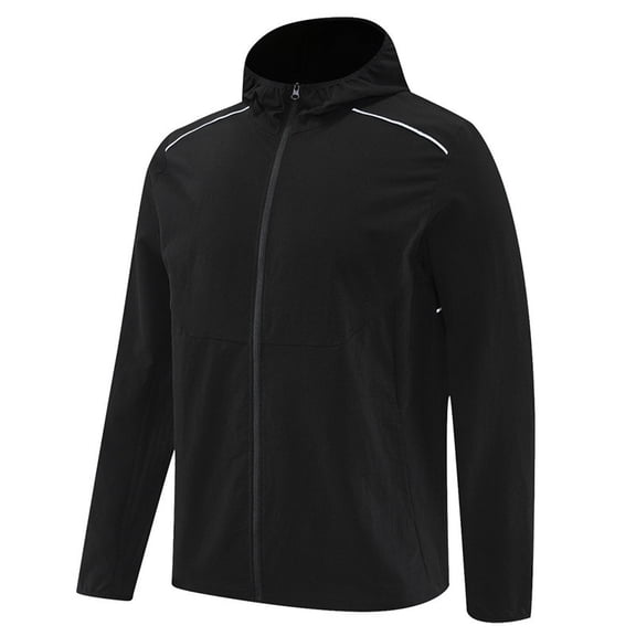 Ceisia Men's Casual Solid Color Hooded Zippered Pocket Windproof Waterproof Fitted Jacket Running Fitness Training Top Ou twear JacketsFeatures: Gift