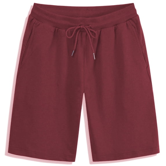 Ceisia Men's Casual Solid Color Multi Pocket Beach Shorts Elastic Waist Drawstring Five Quarter Swim Trunks Gifts for Father Multicolor S