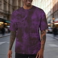 thumbnail image 1 of Ceisia Men's Casual Solid Color T-shirt High Elastic Loose Fit Short Sleeve Round Neck All Season Sport Tee Tops Purple XL Gifts, 1 of 6