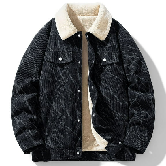 Ceisia Men's Classic Collar Functional Pockets Casual Style Jacket - 98%Cotton-2%Spandex for Daily & Outdoor Wear Gift