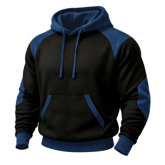 Ceisia Men's Color Block Raglan Sleeve Pullover Hoodie With Front ...