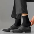 thumbnail image 1 of Ceisia Men's Cotton Dress Socks Breathable Moisture Wicking Mid Calf Casual Formal Socks Multi Color Black Free Size Gifts for Father, 1 of 3