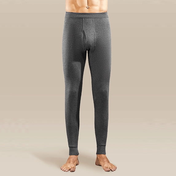 Ceisia Men's Cotton Thermal Pants Elastic Waist Breathable Warm Long Johns Underwear Dark Gray M Gifts for Father
