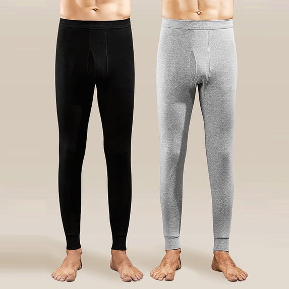 Ceisia Men's Cotton Thermal Underwear Pants Ultra Soft Breathable Warm Winter Long Johns 2PC Black XXL Gifts for Father