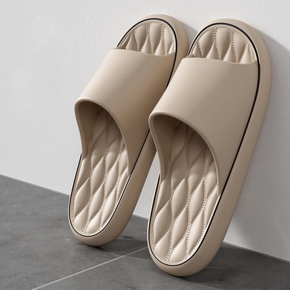 Ceisia Men's Diamond Wave Grid Casual EVA House Slippers Thick Sole Indoor Home Non-Slip Anti-Odor Bathroom Slides Summer Breathable Durable Comfort Gifts for Father