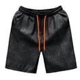 thumbnail image 1 of Ceisia Men's Drawstring Denim Shorts Elastic Waist Loose Fit Casual Jean Shorts Streetwear Black M Gift, 1 of 4