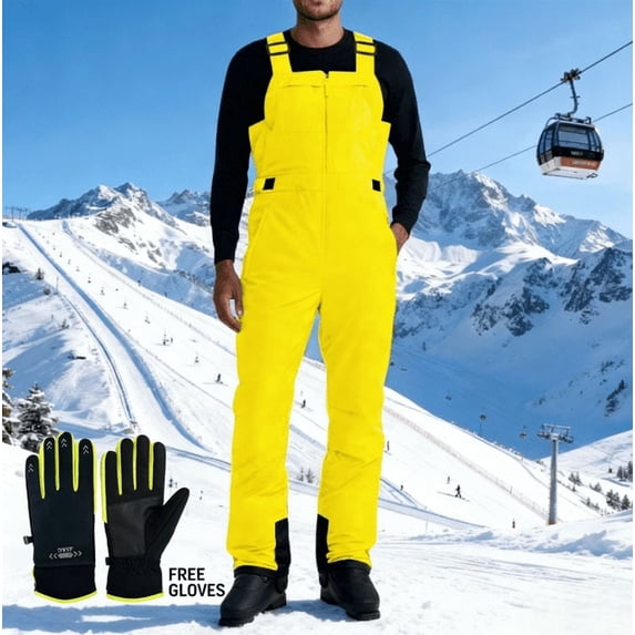 Ceisia Men's Essential Snow Ski Overalls Windproof Insulated Romper Snowpants Insulated Bib Overalls S-XXL