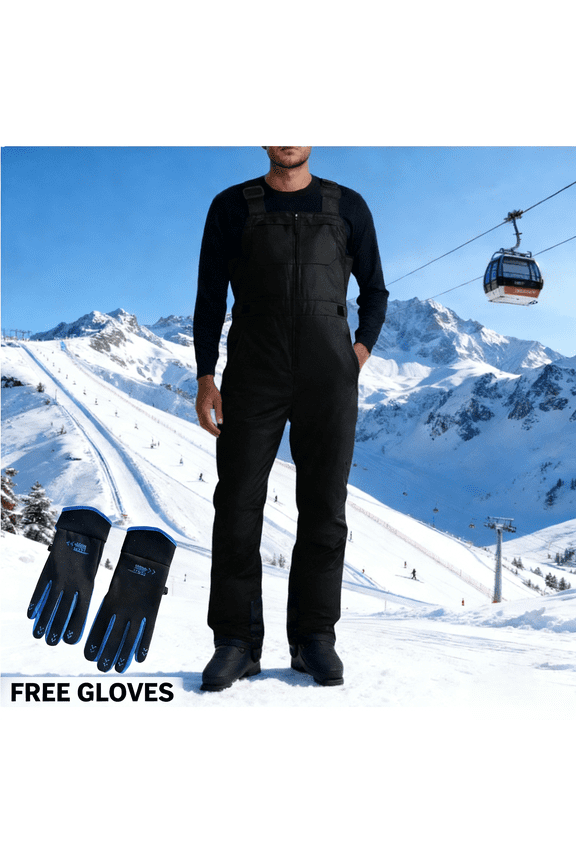 Men's Essential Snow Ski Overalls Windproof Insulated Romper Snowpants Insulated Bib Overalls S-XXL