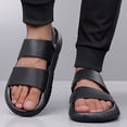 thumbnail image 1 of Ceisia Men's Fashion Open Toe Leather Sandals Genuine Calfskin Soft Sole Breathable Summer Beach Slides Thick Heel Comfort Fit Non-Slip Outdoor Casual Walk Gifts for Father, 1 of 9