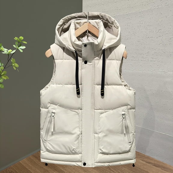 Ceisia Men's Fashion Stand Collar Zipper Sleeveless Tank with Pockets Casual Outerwear Gift