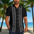 thumbnail image 1 of Ceisia Men's Floral Print Short Sleeve Button Down Camp Shirt Allover Tropical Vacation Summer Top Black M Gifts for Father, 1 of 6