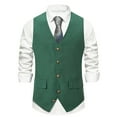 thumbnail image 1 of Ceisia Men's Formal V Neck Suit Vest Sleeveless Button Down Business Waistcoat with Pockets Green XXL Gifts for Father, 1 of 4
