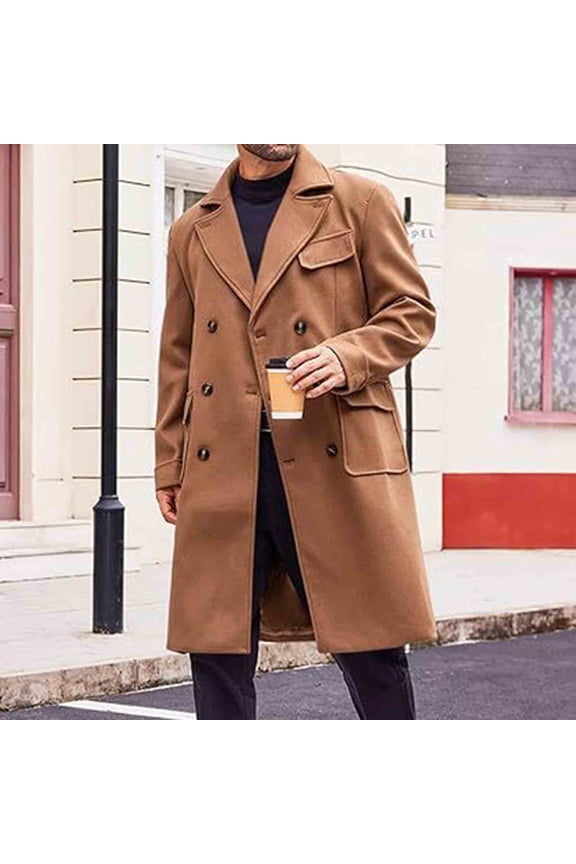 Men's Functional Pockets Solid Color Casual Style Coat - Polyester for Daily & Outdoor Wear Gift