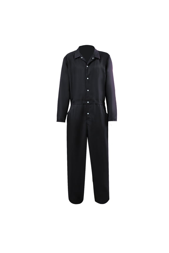 Men's Gift Slim One-piece Cargo Jumpsuit Elastic Adaptive Turn-down Collar Long Sleeve Multi-Color