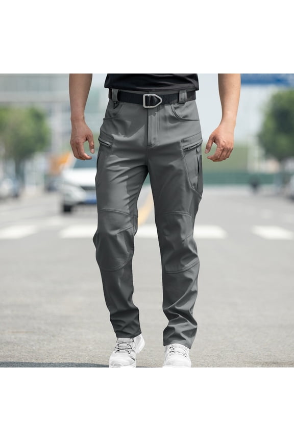 Men's Gift Slim Tactical Cargo Pants Abrasion-resistant Multiple Pockets Knee Patch Multi-Color