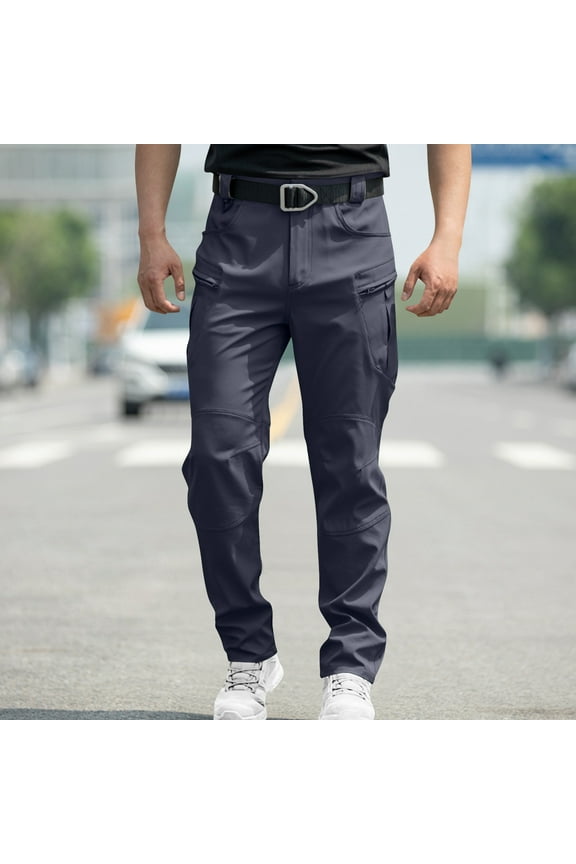 Men's Gift Slim Tactical Cargo Pants Abrasion-resistant Multiple Pockets Knee Patch Multi-Color