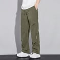 thumbnail image 1 of Ceisia Men's Gift Spring-Summer Casual Pants - Solid Color Ice Silk 75% Rayon 25% Polyester Breathable Elastic Waist Drawstring Pants, 1 of 7