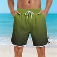 thumbnail image 1 of Ceisia Men's Gradient Print Elastic Waist Drawstring Pocket Quick-Drying Beach Shorts Swim Trunks Green Gifts for Father 1X, 1 of 7