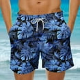 thumbnail image 1 of Ceisia Men's Hawaiian Floral Print Quick Dry Swim Trunks with Pockets Elastic Waist Drawstring Beach Shorts Gifts for Father Multicolor 4X, 1 of 5