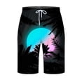 thumbnail image 1 of Ceisia Men's Hawaiian Palm Tree Print Beach Shorts with Pockets Elastic Waist Drawstring Quick Dry Swim Trunks Gifts for Father Gray 4X, 1 of 4