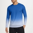thumbnail image 1 of Ceisia Men's Long Sleeve Sports T-Shirt Gradient Print Quick Dry Moisture Wicking Breathable Stretch Running Gym Top Blue Gifts for Father L, 1 of 5
