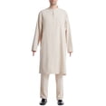 thumbnail image 1 of Ceisia Men's Loose Fit Arab Thawb Stand-Up Collar Top & Pants Set | Muslim Robe Two-Piece Outfit Gifts, 1 of 9