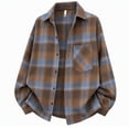 thumbnail image 1 of Ceisia Men's Loose Fit Plaid Button Down Long Sleeve Lapel Shirt Jacket Casual Overshirt With Chest Pocket Gift, 1 of 8