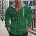thumbnail image 1 of Ceisia Men's Loose Hooded Flannel Tartan Jacket Buttoned Pocket Long Sleeve Casual Gift Outerwear, 1 of 9
