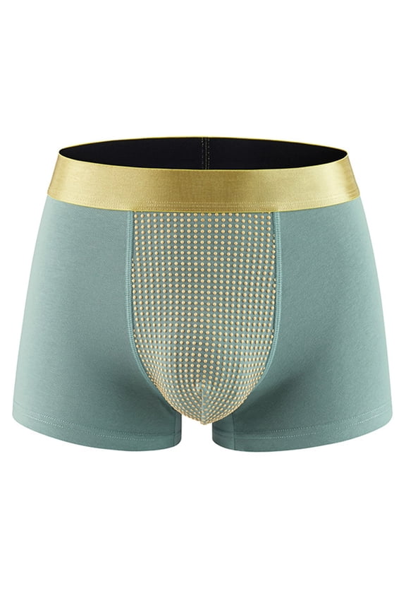 Men's Magnetic Therapy Boxer Briefs Breathable Comfortable Underwear Multi Color Green XXXXL Big & Tall Gifts for Father