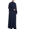 thumbnail image 1 of Ceisia Men's Middle Eastern Arabic Qatari Thawb Robe Standing Collar Long Sleeve Chest Pocket Metal Button Traditional Costume Gifts for Father, 1 of 4