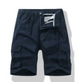 thumbnail image 1 of Ceisia Men's Multi Pocket Zipper Button Cargo Shorts Five Quarter Length Casual Work Pants with Belt Loops Gifts for Father Blue 4X, 1 of 4