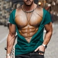 thumbnail image 1 of Ceisia Men's Muscular Man Print Fitness Round Neck Short Sleeve T-Shirt Gifts for Father, 1 of 5